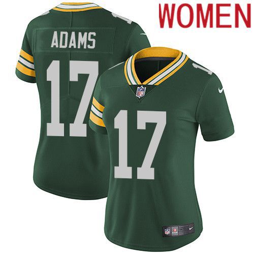 Women Green Bay Packers #17 Davante Adams Green Nike Vapor Limited NFL Jersey